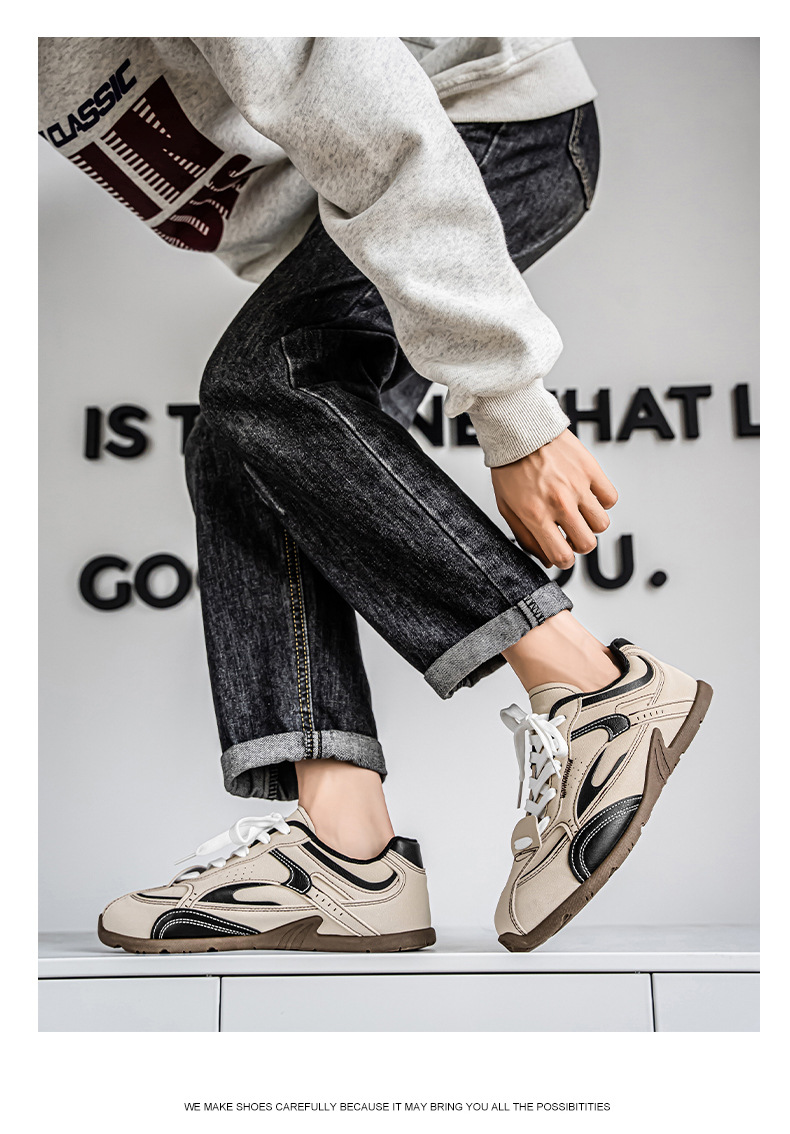 Zapatos casuales de hombre con cordones, transpirables y colorblock detail 9