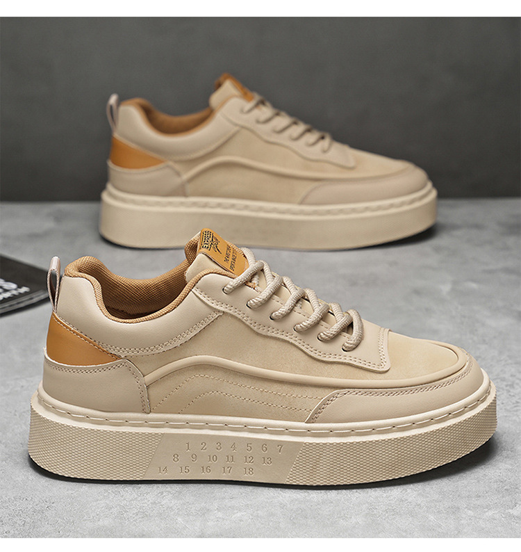 Herren Plateau Freizeitschuhe zum Schnüren aus PU-Leder detail 7