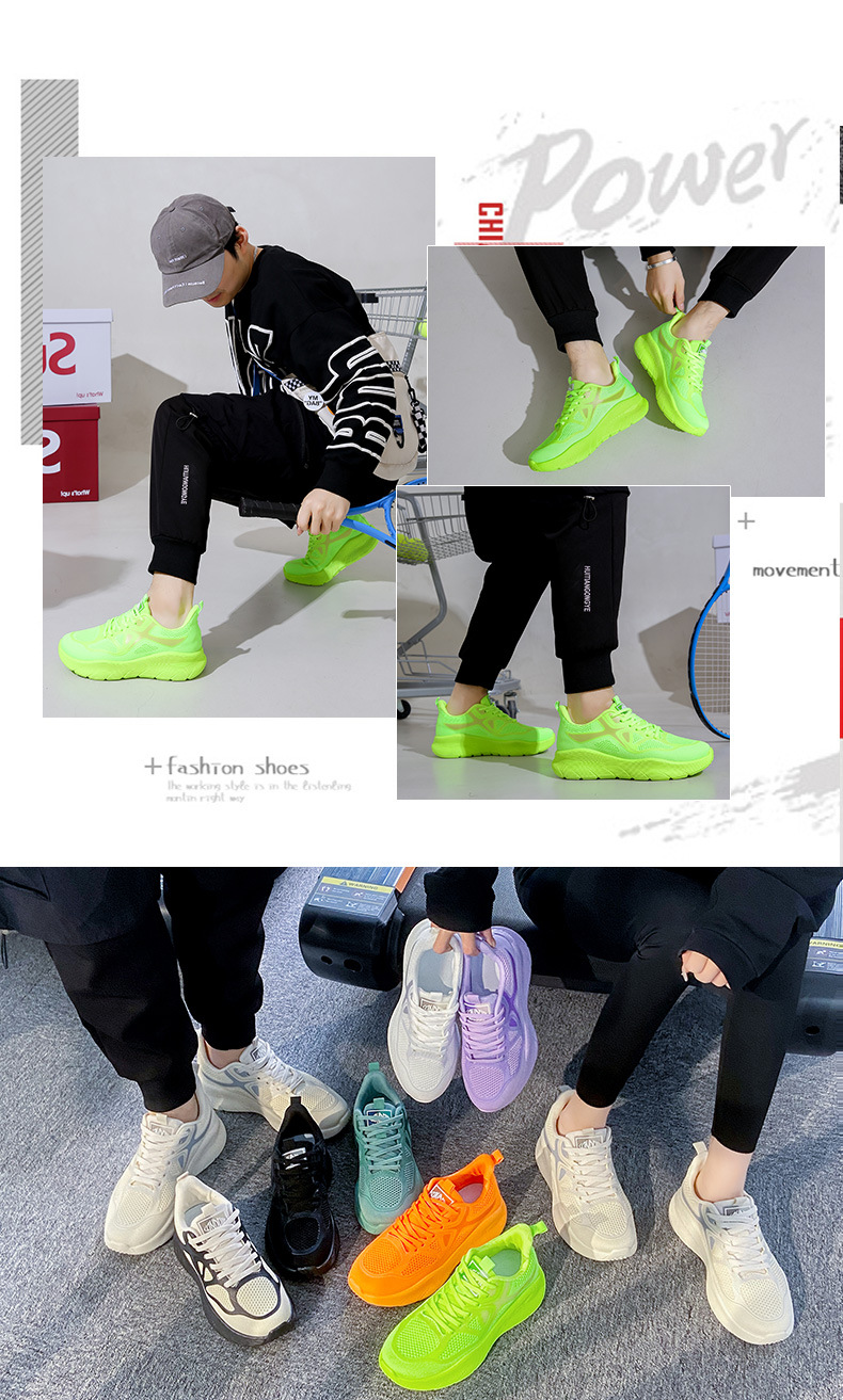 Unisex Breathable Mesh Cushioned Running Shoes detail 2