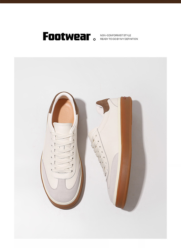 Men's Vintage Leather Lace-Up Casual Shoes detail 1
