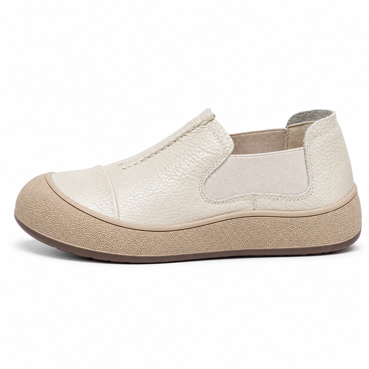 Women's Full-Grain Leather Wide Toe Box Slip-On Casual Shoes 4