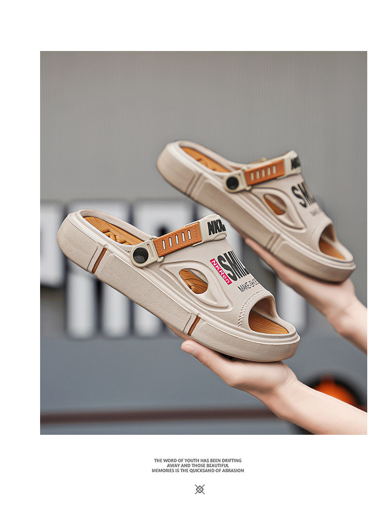 Lichtgewicht platform sandalen met open teen en demping voor heren detail 15