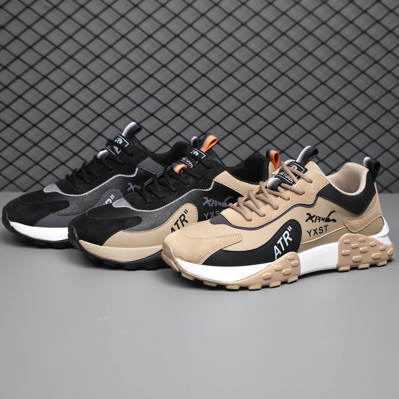 Men's Colorblock Lace-Up Casual Sneakers 3