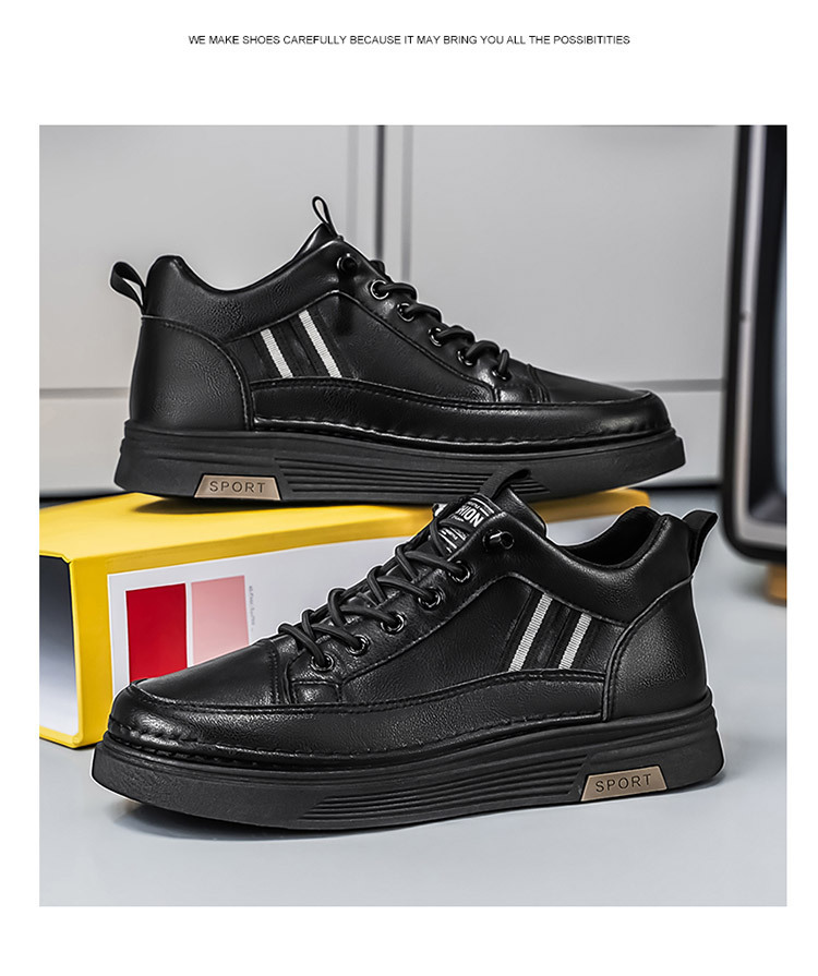 Rutschfeste PU-Leder-Freizeitschuhe für Herren detail 8