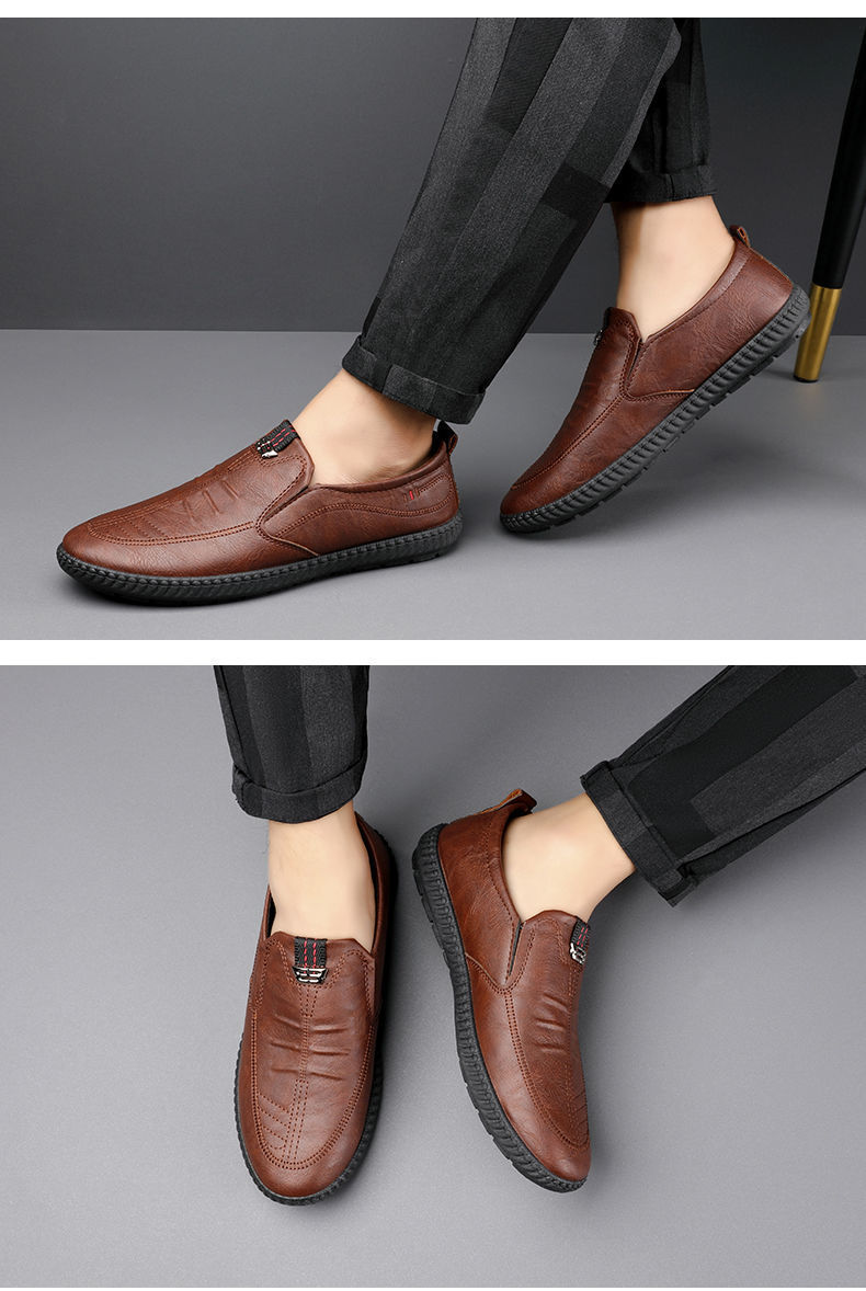Bequeme Slip-On Freizeitschuhe für Herren aus PU-Leder mit weicher Sohle detail 3