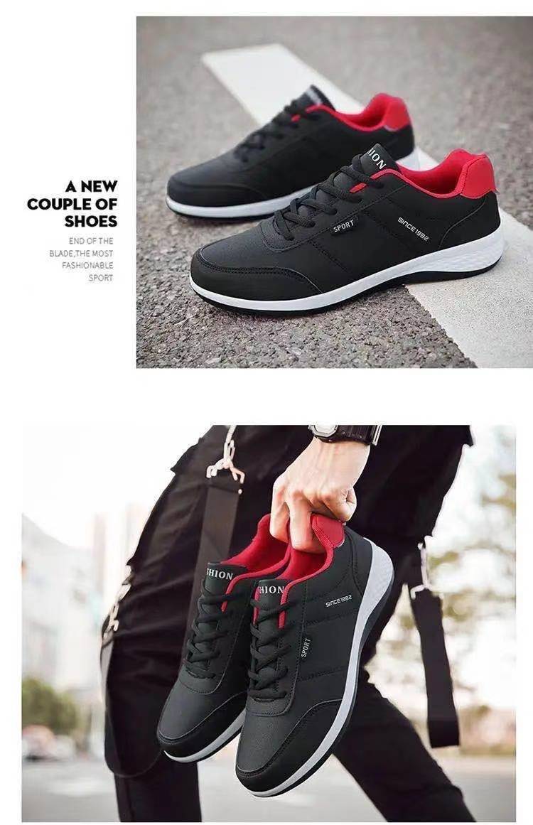 Leichte Freizeitschuhe für Herren aus PU-Leder mit Schnürung detail 2