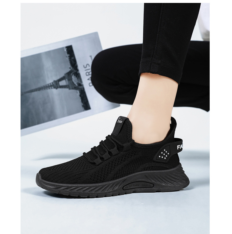 Women's Breathable Knit Lace-Up Running Shoes detail 17