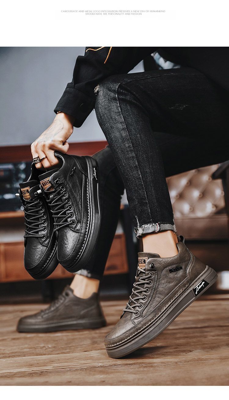 Herren Freizeitschuhe aus PU-Leder zum Schnüren detail 8