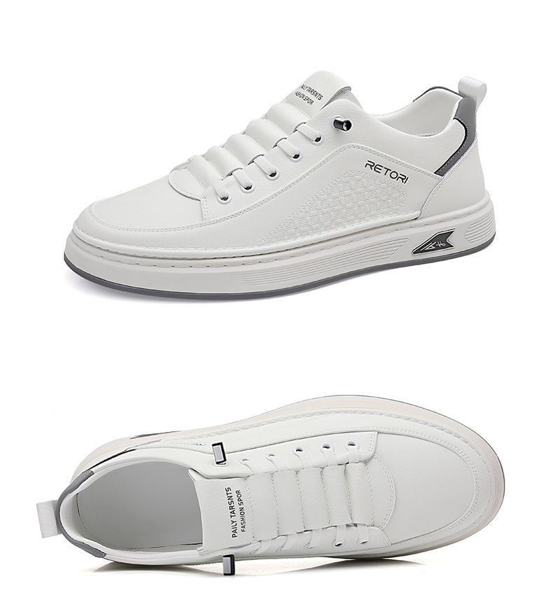 Atmungsaktive Leder-Freizeitschuhe für Herren mit Schnürung detail 8
