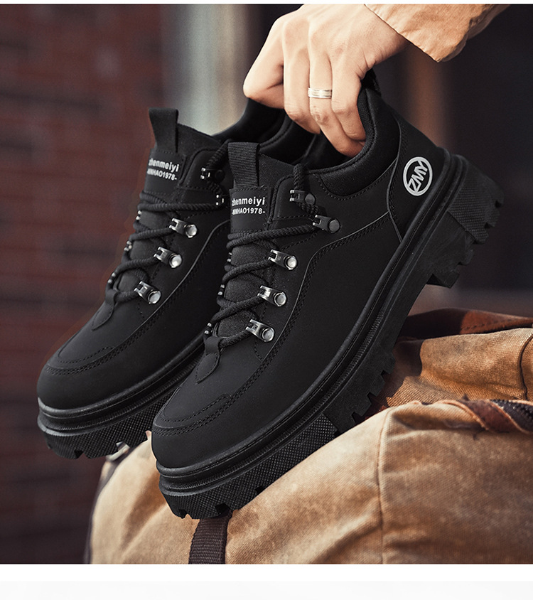 Rutschfeste Plateau-Freizeitschuhe für Herren mit Schnürung detail 4