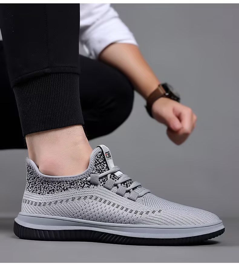Atmungsaktive, leichte Freizeitschuhe aus Strick für Herren detail 3