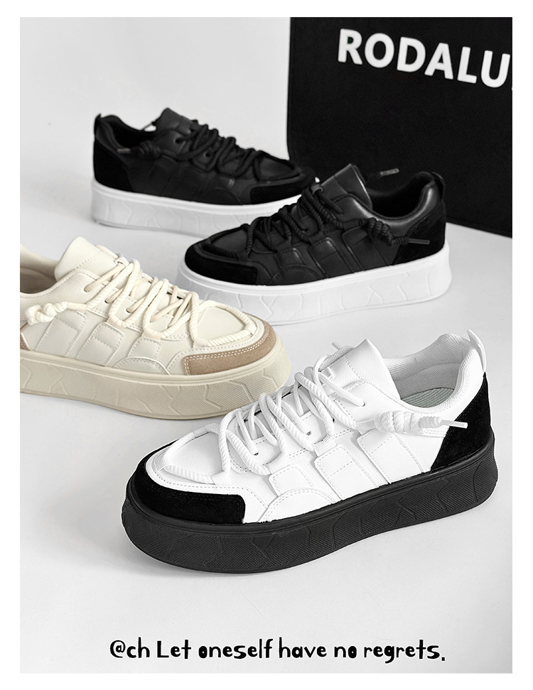 Men's Platform Lace-Up Colorblock Casual Shoes detail 13