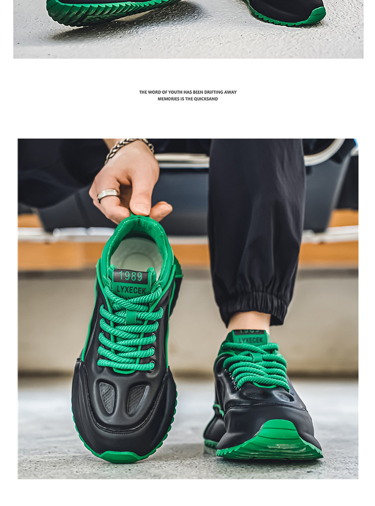 Sneakers casual stringate da uomo color block detail 11