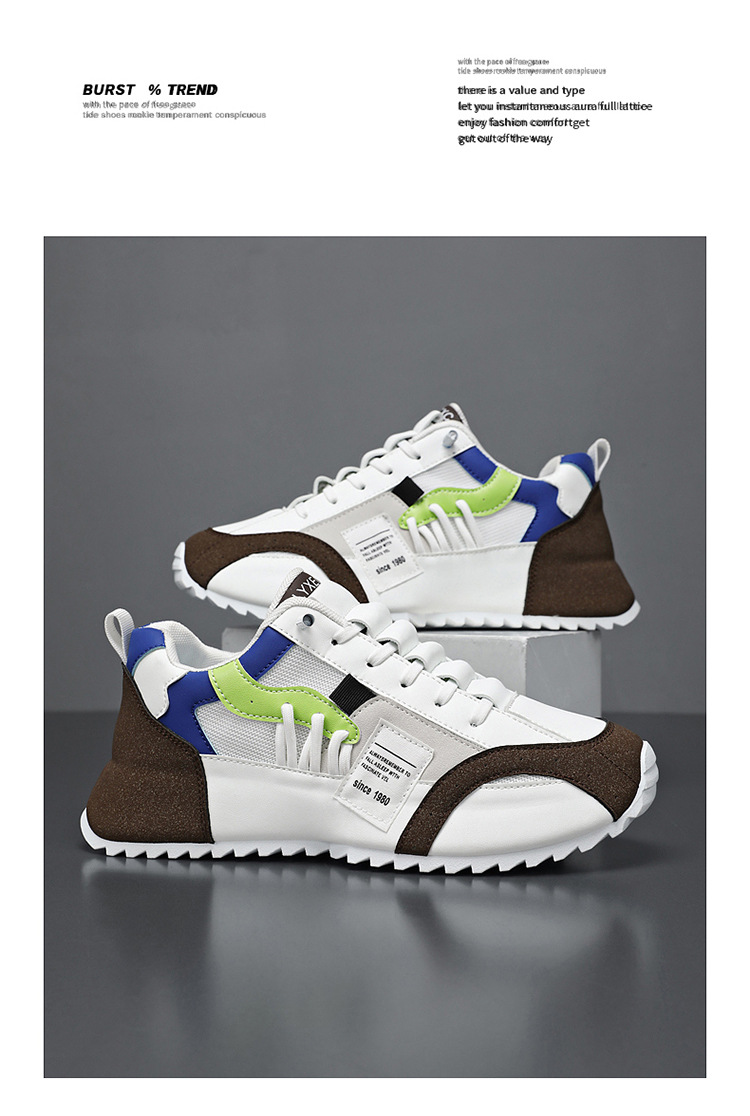 Zapatillas de deporte casual con plataforma y bloques de color para hombre detail 1