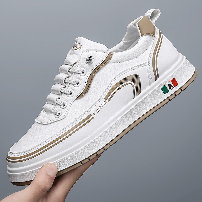 Rutschfeste PU-Leder Freizeitschuhe für Herren mit Schnürung 2