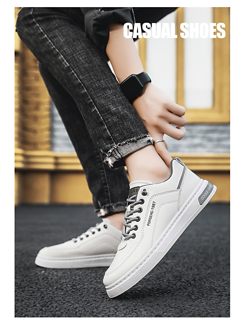 Lage leren veterschoenen voor heren - Casual schoenen detail 3