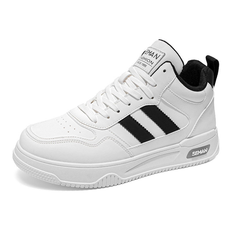 Men's Lace-Up PU Leather Colorblock Casual Sneakers 6
