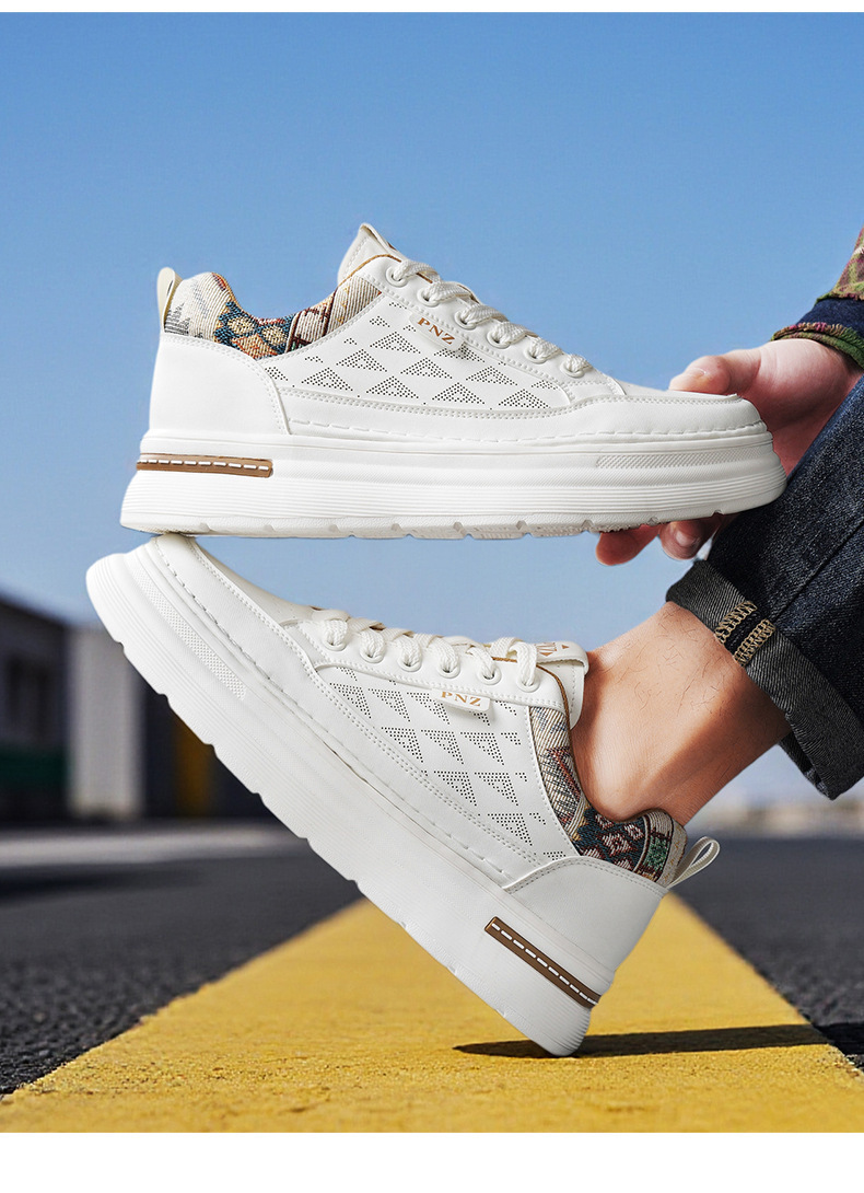 Leichte Plateau-Freizeitschuhe für Herren mit Schnürung detail 3
