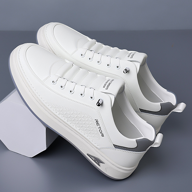 Atmungsaktive Leder-Freizeitschuhe für Herren mit Schnürung 3