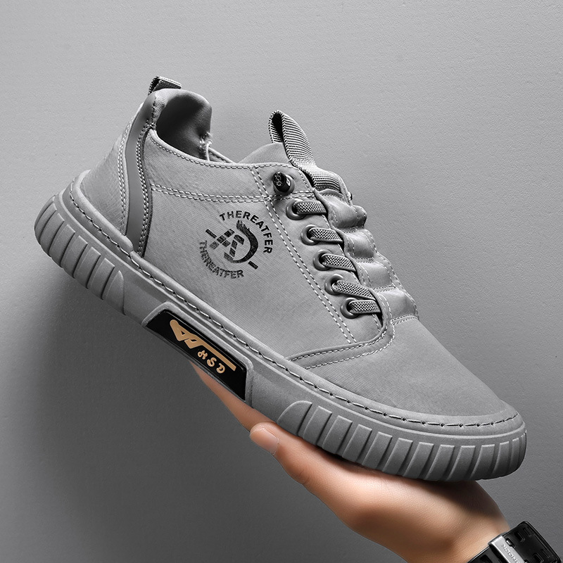 Men's Breathable Canvas Lace-Up Casual Shoes detail 4