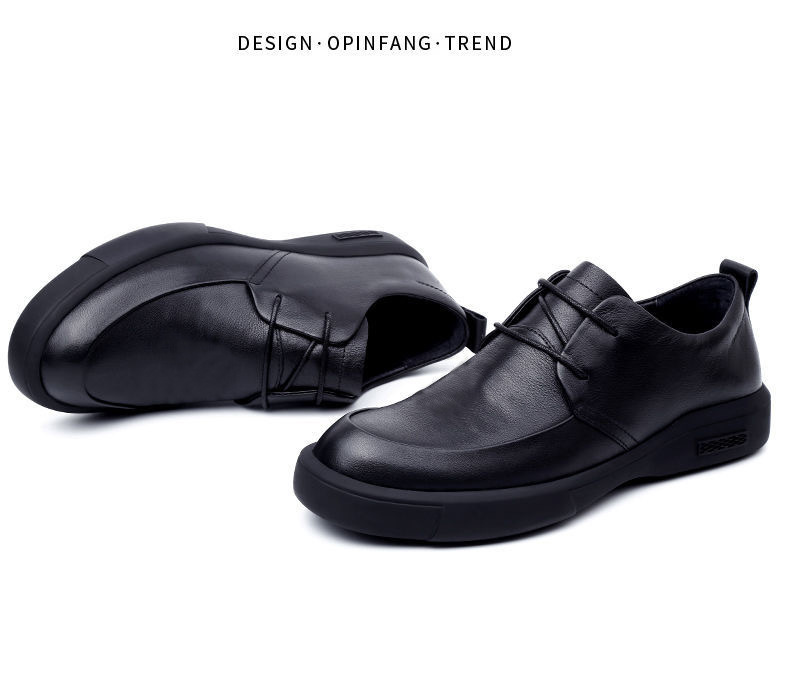 Chaussures casual pour homme en cuir véritable à lacets et semelle antidérapante detail 6