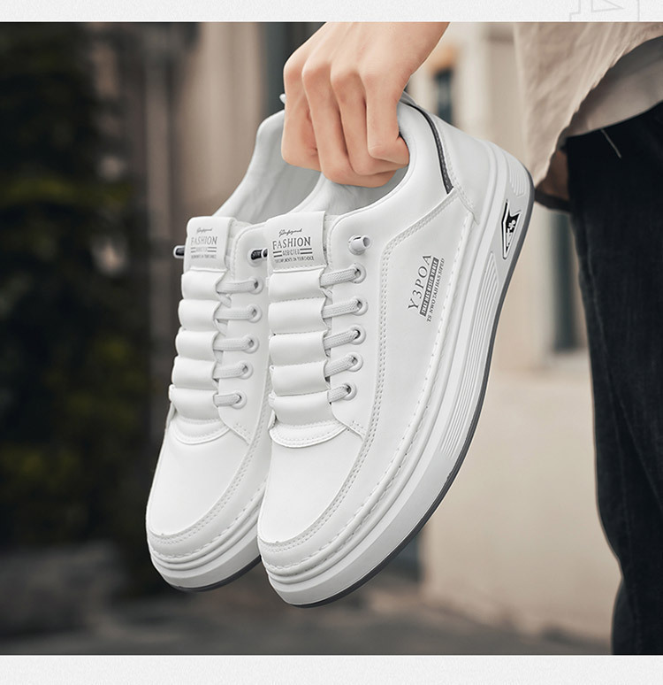 Rutschfeste PU-Leder Freizeitschuhe für Herren mit Schnürung detail 2