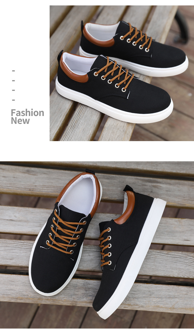 Atmungsaktive Schnür-Freizeitschuhe aus Canvas für Herren detail 3