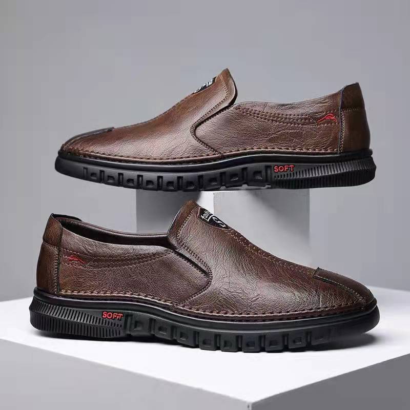Bequeme Slip-On Freizeitschuhe für Herren aus PU-Leder mit weicher Sohle detail 11