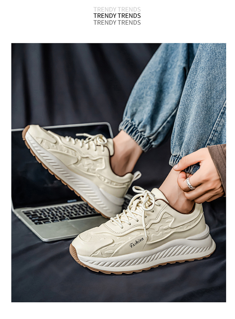 Chaussures casual pour homme à plateforme et lacets avec amorti detail 6