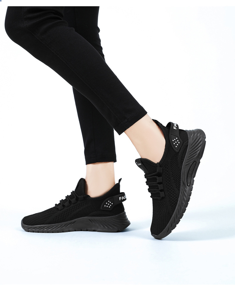 Women's Breathable Knit Lace-Up Running Shoes detail 15