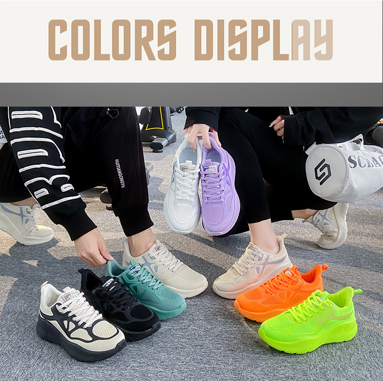 Unisex Breathable Mesh Cushioned Running Shoes detail 1