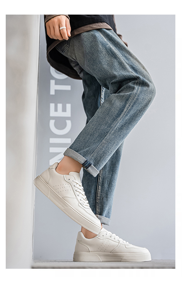Men's Breathable PU Leather Lace-Up Casual Shoes detail 3