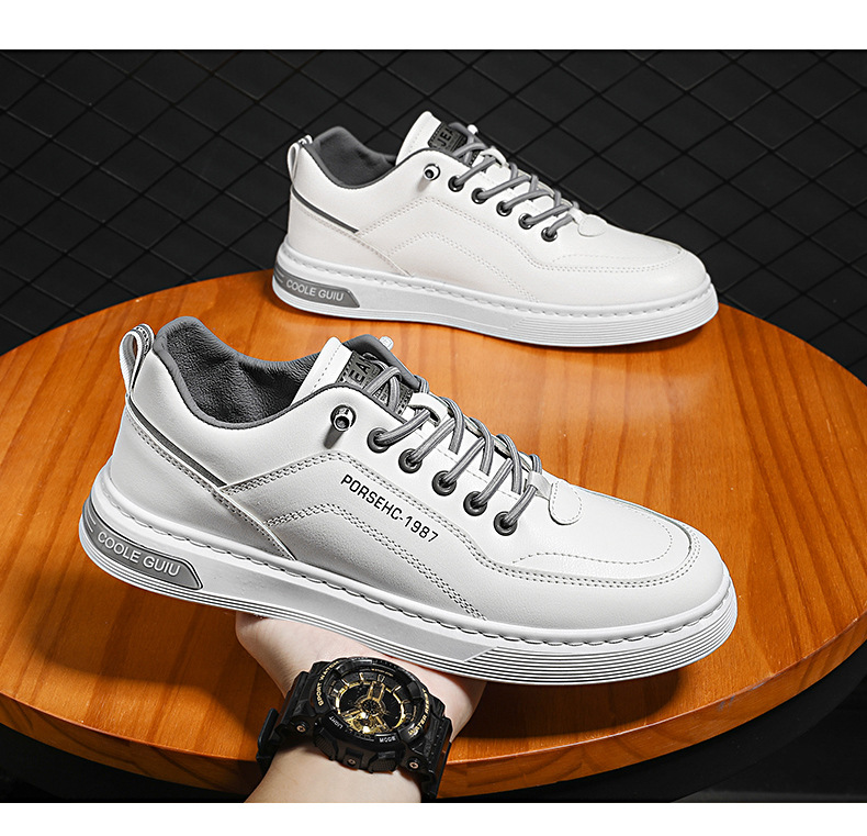 Lage leren veterschoenen voor heren - Casual schoenen detail 1