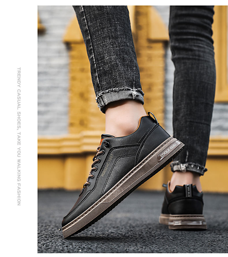 Lage leren veterschoenen voor heren - Casual schoenen detail 6
