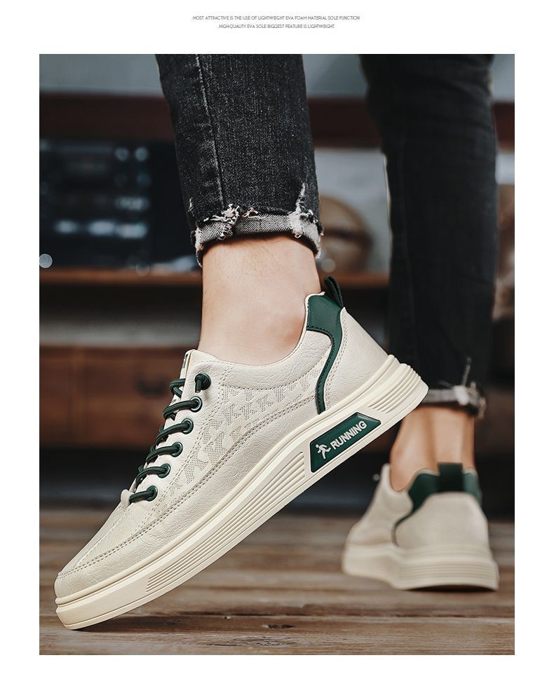 Klassische Herren-Sneaker aus PU-Leder zum Schnüren detail 1