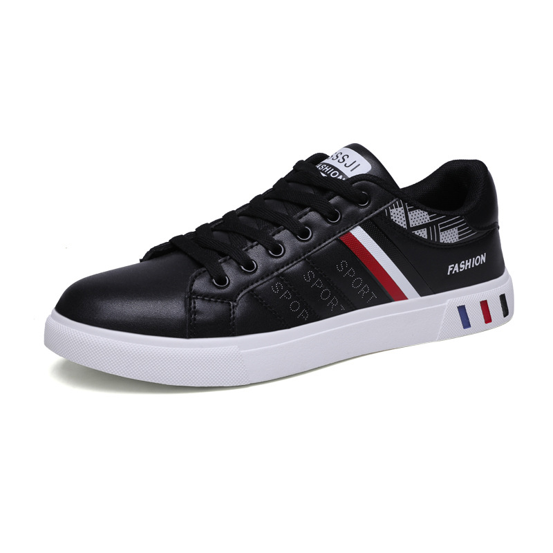 Leichte Freizeitschuhe für Herren aus PU-Leder mit Streifen & Schnürung detail 10