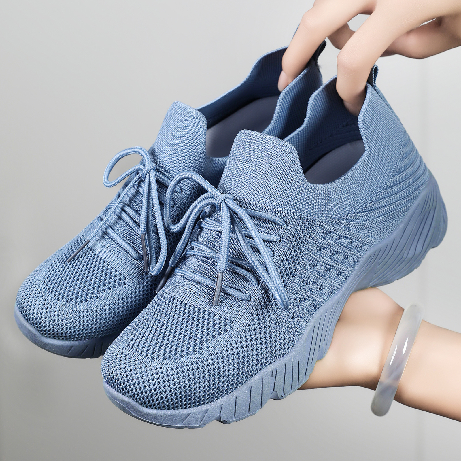 Scarpe da corsa da uomo in mesh traspirante e leggere con lacci detail 3