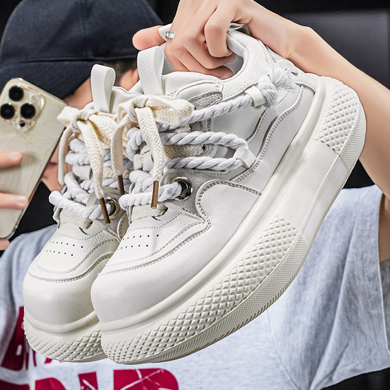 Men's Platform Chunky Cushioned Lace-Up Casual Shoes detail 4