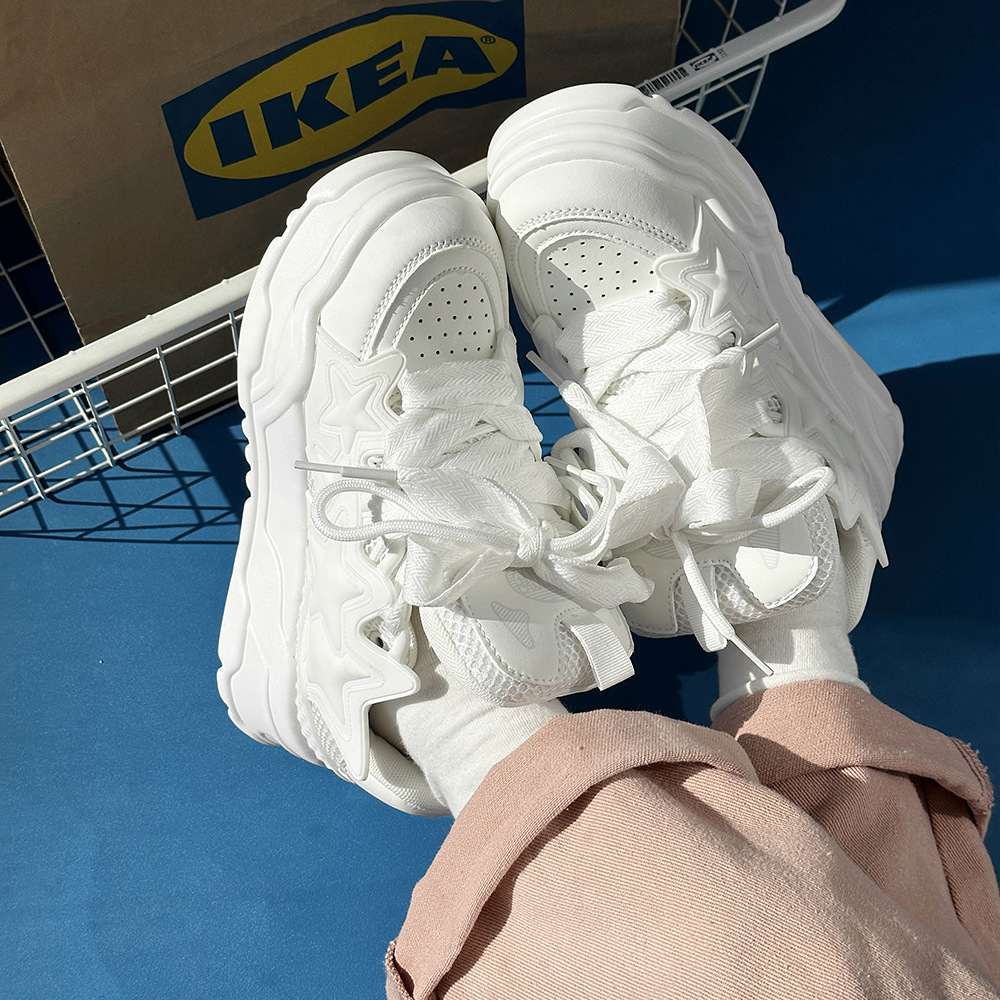 Women's Chunky Platform Lace-Up Casual Shoes detail 14
