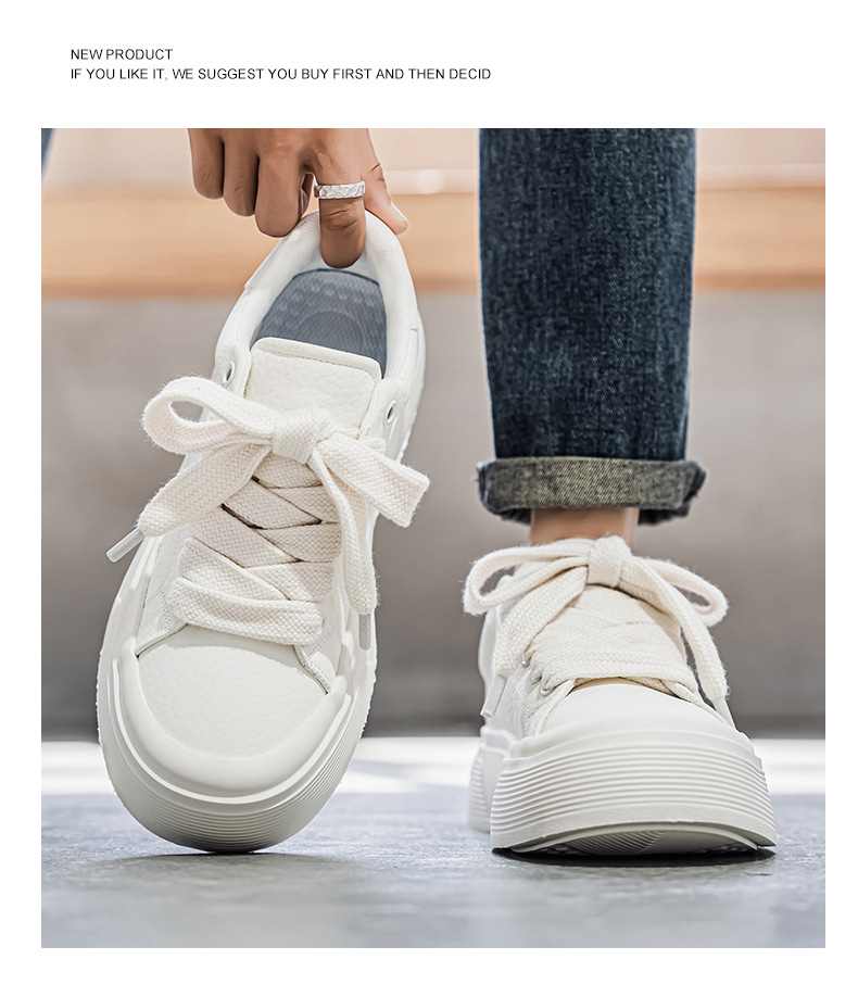 Klobige Plateau-Freizeitschuhe für Herren mit Schnürung detail 7
