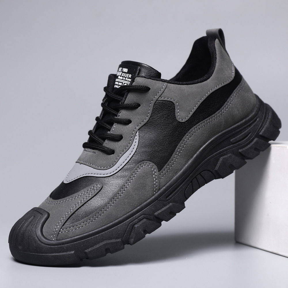 Rutschfeste Colorblock-Schnür-Freizeitschuhe für Herren