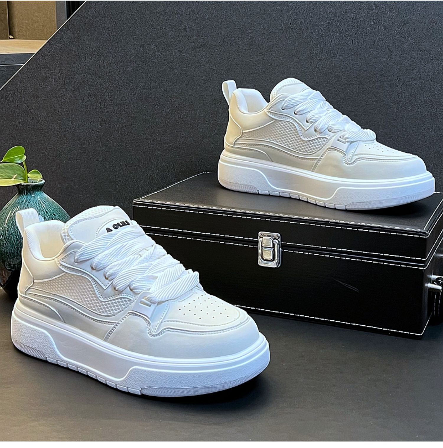 Unisex Breathable Mesh Platform Casual Sneakers detail 1