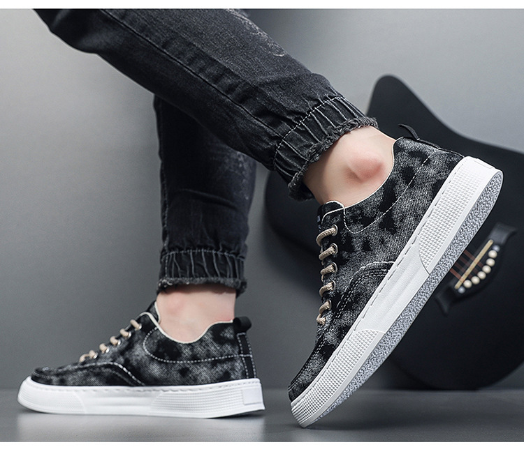 Men's Breathable Canvas Lace-Up Platform Casual Shoes detail 3