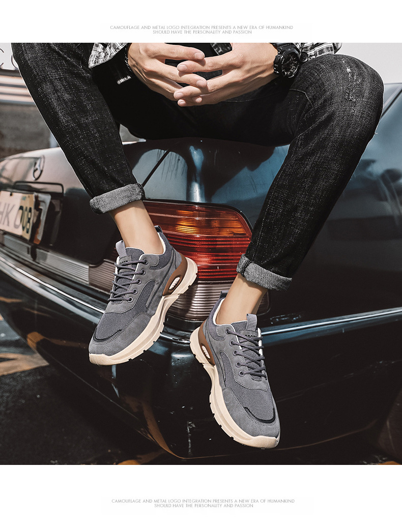 Men's Breathable Mesh Cushioned Lace-Up Casual Sneakers detail 4