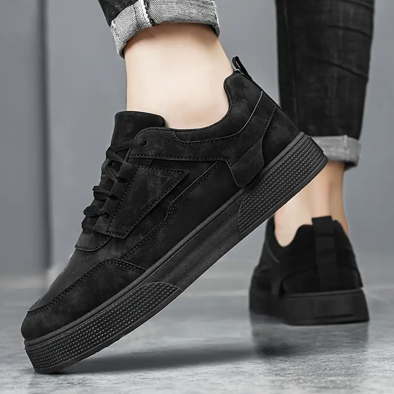 Chaussures casual unies à lacets et antidérapantes pour hommes detail 3