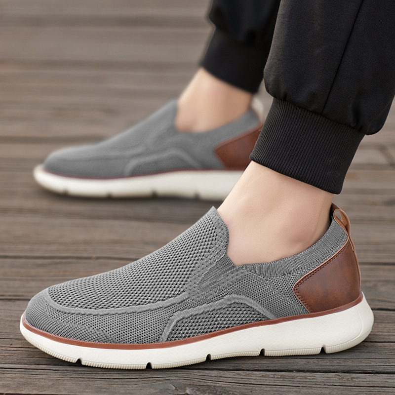 Atmungsaktive Strick-Slip-On-Freizeitschuhe für Herren 3
