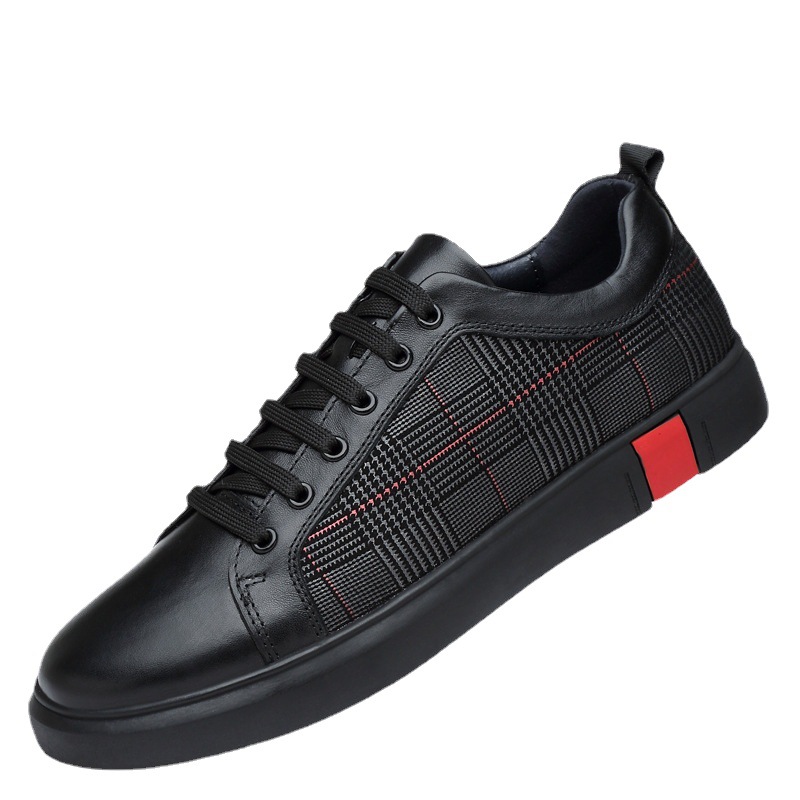 Herren-Freizeitschuhe aus Leder zum Schnüren mit Karomuster 6