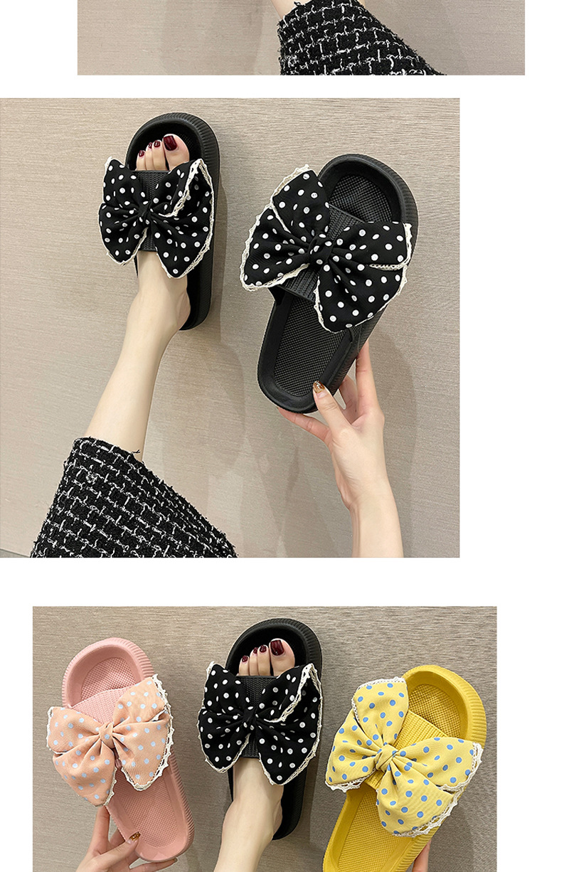 Dames plateau pantoffels met strik – Lichtgewicht & Gedempt detail 4