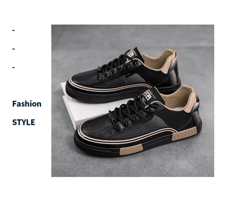 Men's Breathable Colorblock Lace-Up Casual Shoes detail 1