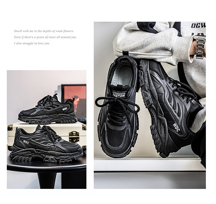 Men's Breathable Chunky Platform Lace-Up Sneakers detail 11